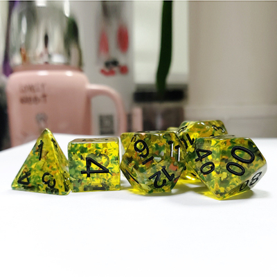 Flash amarelo Resina de bordo dados Set dnd dados