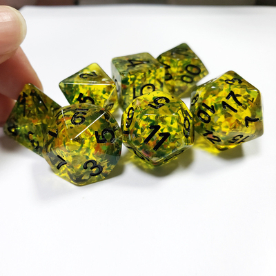 Flash amarelo Resina de bordo dados Set dnd dados