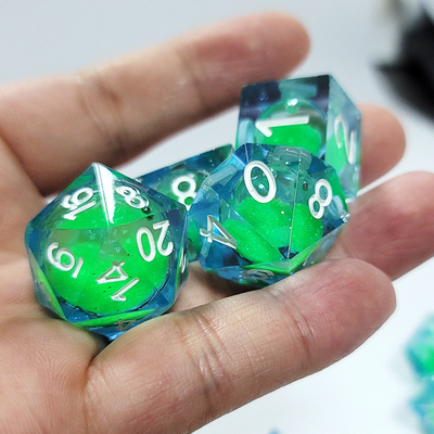 Areia líquida verde resina multi-noodle jogo de dados de tablet conjunto de dados