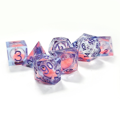 Resina de areia fluente rosa poliédrica dados multi-noodle tablet jogo de dados