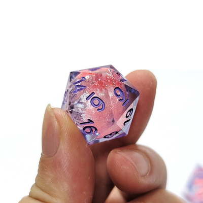 Resina de areia fluente rosa poliédrica dados multi-noodle tablet jogo de dados