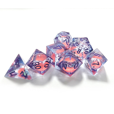 Resina de areia fluente rosa poliédrica dados multi-noodle tablet jogo de dados