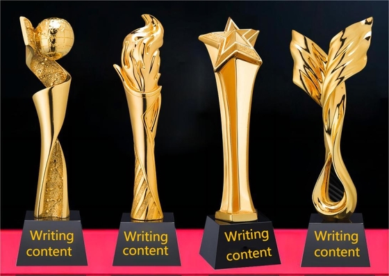 Medalha estilo troféus de resina personalizados de ouro ou prata