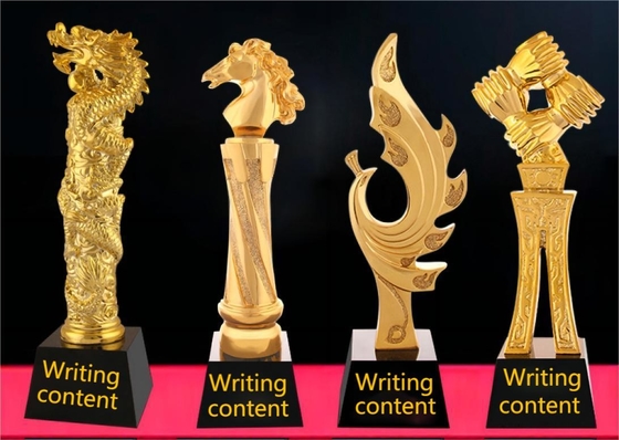 Medalha estilo troféus de resina personalizados de ouro ou prata