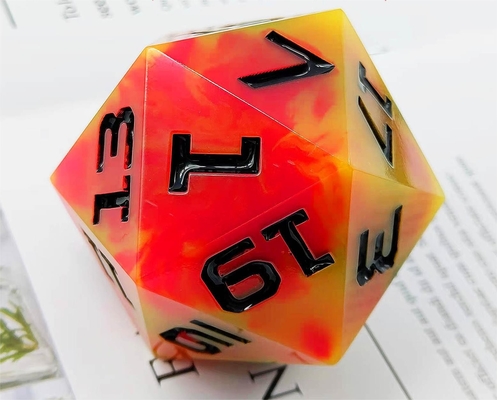 Jogo de dados de resina brilhante de 20 lados DND COC TRPG