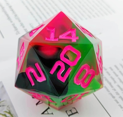 Jogo de dados de resina brilhante de 20 lados DND COC TRPG