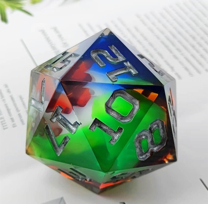 Jogo de dados de resina brilhante de 20 lados DND COC TRPG