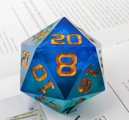 Jogo de dados de resina brilhante de 20 lados DND COC TRPG