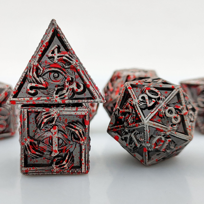 Luxo Metal Poliédrico dados 8 cores ativas TRPG Dungeons And Dragons Dnd Metal Dice Set