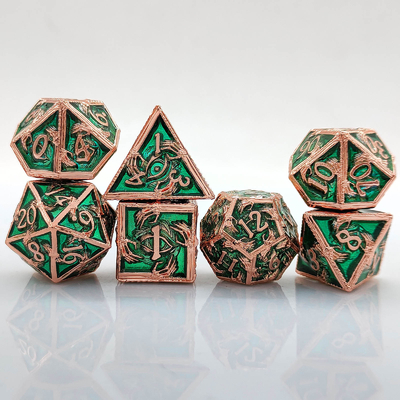 Luxo Metal Poliédrico dados 8 cores ativas TRPG Dungeons And Dragons Dnd Metal Dice Set