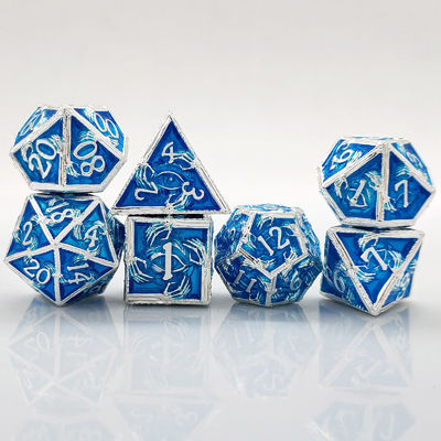 Luxo Metal Poliédrico dados 8 cores ativas TRPG Dungeons And Dragons Dnd Metal Dice Set