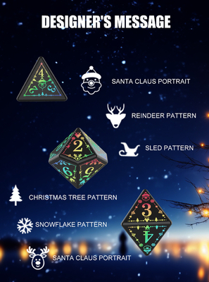 Elementos de Natal LED recarregável jogo de dados conjunto Dragão e masmorra