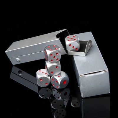Caixa de dados de liga de alumínio de cor portátil de alumínio de canto arredondado cassino KTV jogo de azar personalizado de jogo de dados de escultura