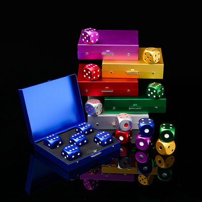 Portable Round 16mm Colour Metal Dice Set Criativo Leisure Alumínio Alloy Dice