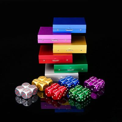 Portable Round 16mm Colour Metal Dice Set Criativo Leisure Alumínio Alloy Dice