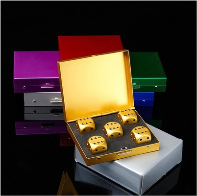 Portable Round 16mm Colour Metal Dice Set Criativo Leisure Alumínio Alloy Dice