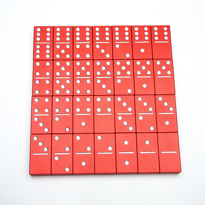 Duplo 6 Seis Metal Domino Set Com 28 Gigante Alumínio Ligação Domino Blocos Laser Impresso Jogo de Desktop