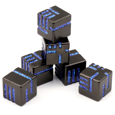 Metal Seis lados dados jogo de mesa colorido grupo de corrida brinquedo roteiro matar DND dragão e Dungeon adereços