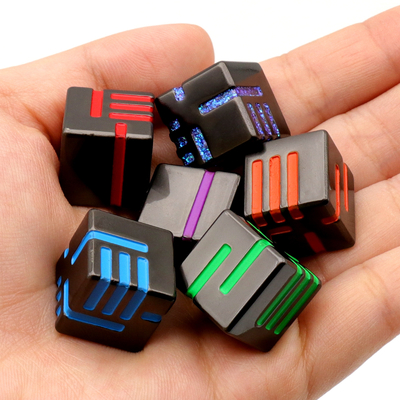 Metal Seis lados dados jogo de mesa colorido grupo de corrida brinquedo roteiro matar DND dragão e Dungeon adereços