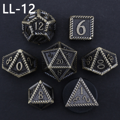 DND dados de metal, Dragon e Dungeon dados RPG poliédricos, 7 jogos de mesa dados de escala de dragão