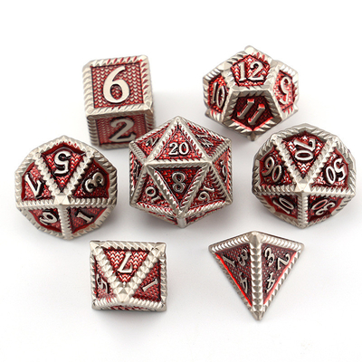 DND dados de metal, Dragon e Dungeon dados RPG poliédricos, 7 jogos de mesa dados de escala de dragão