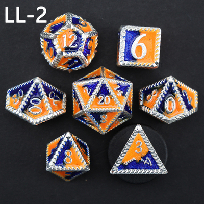 DND dados de metal, Dragon e Dungeon dados RPG poliédricos, 7 jogos de mesa dados de escala de dragão