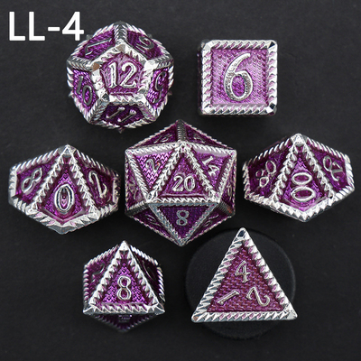 DND dados de metal, Dragon e Dungeon dados RPG poliédricos, 7 jogos de mesa dados de escala de dragão