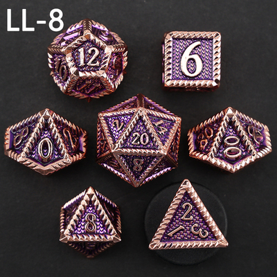 DND dados de metal, Dragon e Dungeon dados RPG poliédricos, 7 jogos de mesa dados de escala de dragão