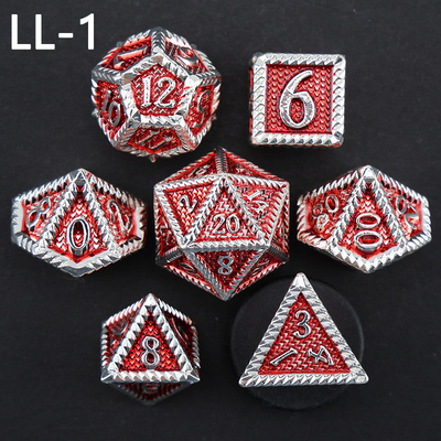 DND dados de metal, Dragon e Dungeon dados RPG poliédricos, 7 jogos de mesa dados de escala de dragão