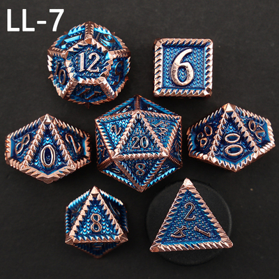 DND dados de metal, Dragon e Dungeon dados RPG poliédricos, 7 jogos de mesa dados de escala de dragão