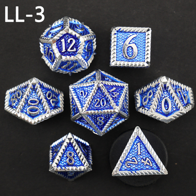 DND dados de metal, Dragon e Dungeon dados RPG poliédricos, 7 jogos de mesa dados de escala de dragão