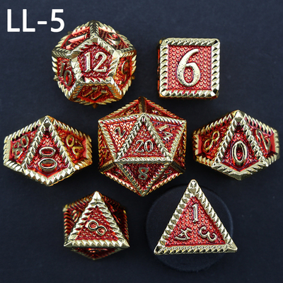 DND dados de metal, Dragon e Dungeon dados RPG poliédricos, 7 jogos de mesa dados de escala de dragão