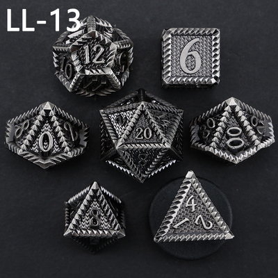DND dados de metal, Dragon e Dungeon dados RPG poliédricos, 7 jogos de mesa dados de escala de dragão