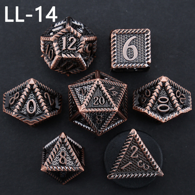 DND dados de metal, Dragon e Dungeon dados RPG poliédricos, 7 jogos de mesa dados de escala de dragão