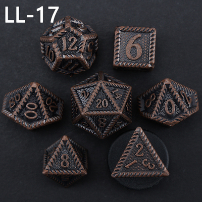 DND dados de metal, Dragon e Dungeon dados RPG poliédricos, 7 jogos de mesa dados de escala de dragão