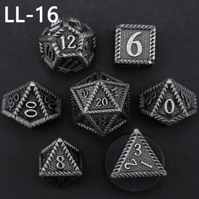 DND dados de metal, Dragon e Dungeon dados RPG poliédricos, 7 jogos de mesa dados de escala de dragão