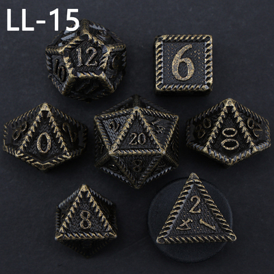 DND dados de metal, Dragon e Dungeon dados RPG poliédricos, 7 jogos de mesa dados de escala de dragão