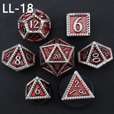 DND dados de metal, Dragon e Dungeon dados RPG poliédricos, 7 jogos de mesa dados de escala de dragão
