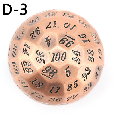 Coloured Solid 100D Metal Dice Set Dungeon and Dragon DND # RPG # COC