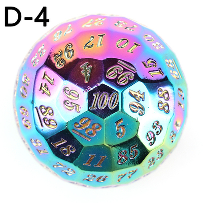 Coloured Solid 100D Metal Dice Set Dungeon and Dragon DND # RPG # COC