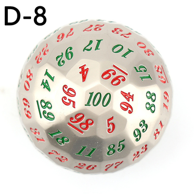Coloured Solid 100D Metal Dice Set Dungeon and Dragon DND # RPG # COC