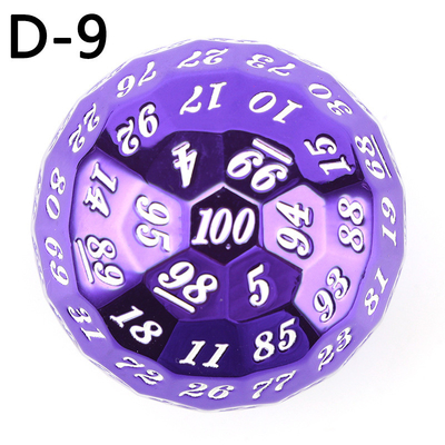 Coloured Solid 100D Metal Dice Set Dungeon and Dragon DND # RPG # COC