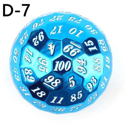 Coloured Solid 100D Metal Dice Set Dungeon and Dragon DND # RPG # COC