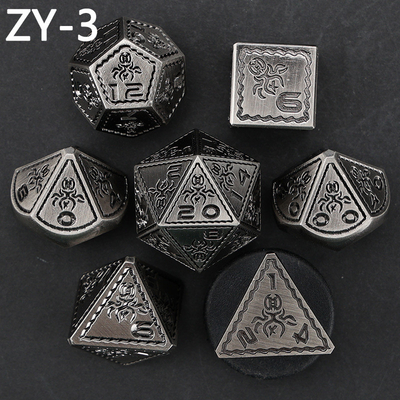 Electroplated Vintage Colored Octopus Metal Dnd Dice Set Dragão e Dragão jogo de xadrez dados