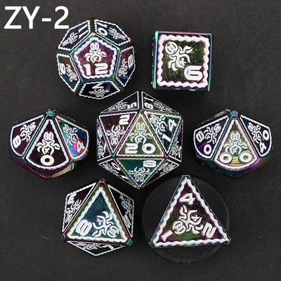 Electroplated Vintage Colored Octopus Metal Dnd Dice Set Dragão e Dragão jogo de xadrez dados