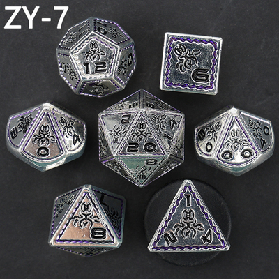 Electroplated Vintage Colored Octopus Metal Dnd Dice Set Dragão e Dragão jogo de xadrez dados