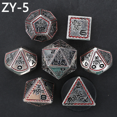 Electroplated Vintage Colored Octopus Metal Dnd Dice Set Dragão e Dragão jogo de xadrez dados