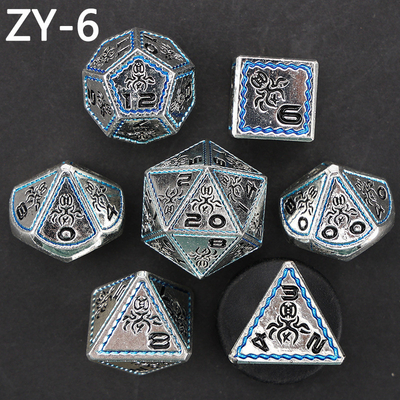 Electroplated Vintage Colored Octopus Metal Dnd Dice Set Dragão e Dragão jogo de xadrez dados