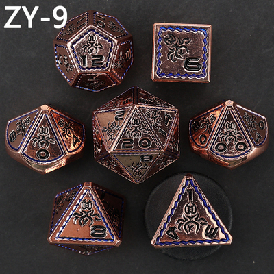 Electroplated Vintage Colored Octopus Metal Dnd Dice Set Dragão e Dragão jogo de xadrez dados