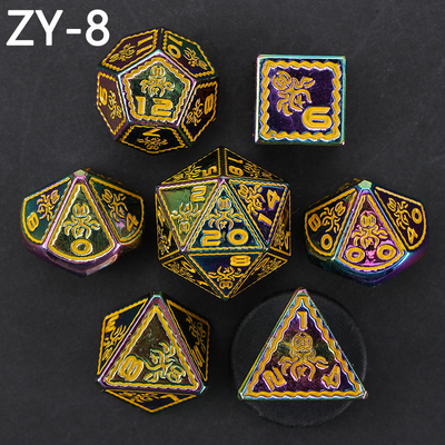 Electroplated Vintage Colored Octopus Metal Dnd Dice Set Dragão e Dragão jogo de xadrez dados